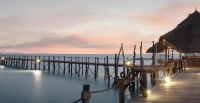 Wooden walkways on Indian Ocean